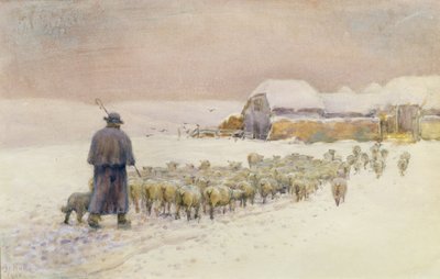 Trazendo o rebanho, 1901 de Jessie Hall
