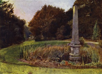 Chiswick House, The Obelisk in the Pool (cor litho) de Jessie MacGregor