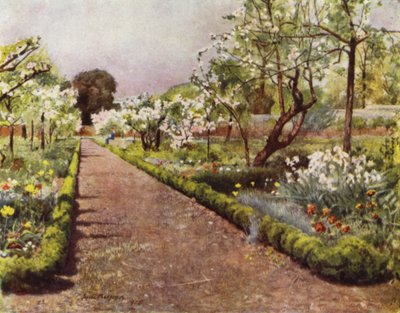 Fulham, The Flower Walk in the Walled Garden (cor litho) de Jessie MacGregor