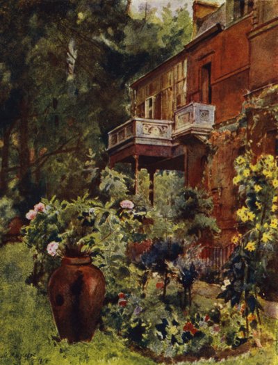 Leighton House, The Studio Balcony, de Garden (cor litho) de Jessie MacGregor