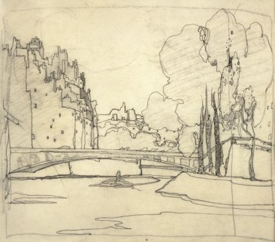 Ilustração para "O Livro das Pontes", c.1911 (tinta sobre papel) de Jessie Marion King