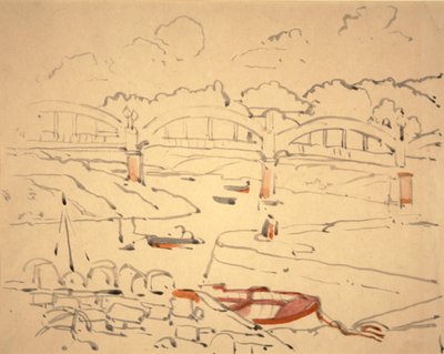 Ilustração para "O Livro das Pontes", c.1911 (aguarela e tinta sobre papel) de Jessie Marion King