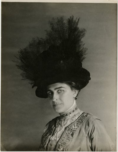 fechamento de chapéu de penas, c.1905-18 (foto em prata gelatina) de Jessie Tarbox Beals