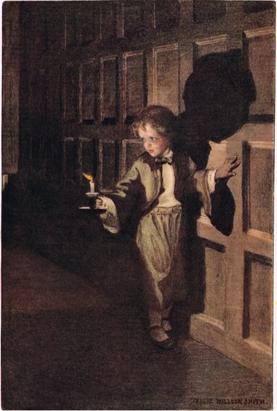 Uma criança à luz de velas, de 