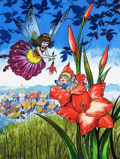Fada bebé numa flor de Jesus Blasco