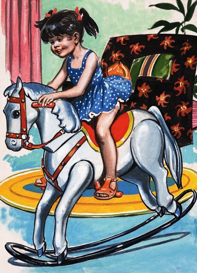 Rapariga no cavalo de baloiço de Jesus Blasco