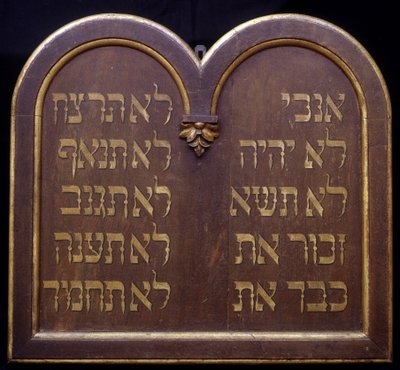 Table de la Loi ou Decalogue. Sinagoga de Bergheim (Alsácia). Século XIX. de Jewish School