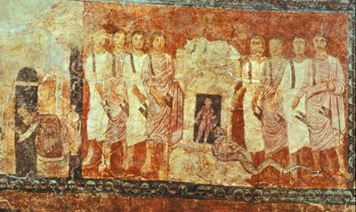 Os Profetas de Baal no Monte Carmelo (têmpera sobre gesso) de Jewish School