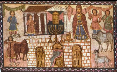 O Tabernáculo e seus sacerdotes (têmpera sobre gesso) de Jewish School
