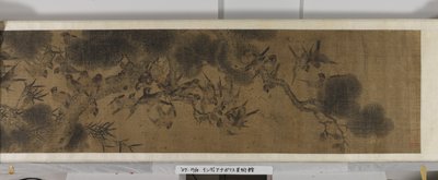 One Hundred Birds (tinta e cores sobre seda) de Jiang (after) Tingxi