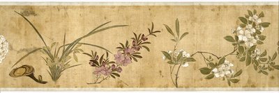 Cem Flores, início do século XVII (pintado de seda) (detalhe: ver também 207347-58) de Jiayan Chen
