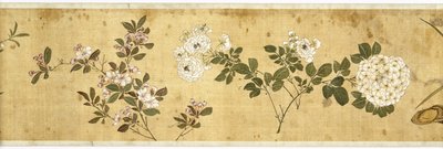 Cem Flores, início do século XVII (pintado de seda) (detalhe: ver também 207347-58) de Jiayan Chen