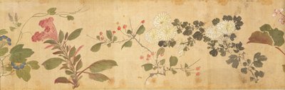 Cem Flores, início do século XVII (pintado de seda) (detalhe: ver também 207347-58) de Jiayan Chen