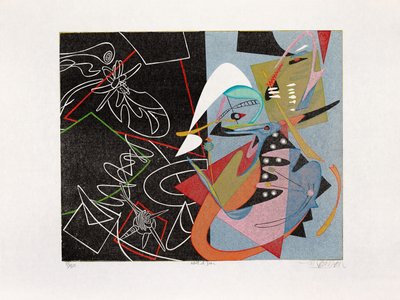 Noite e Dia, 2016 (xilogravura) de Jim Monson