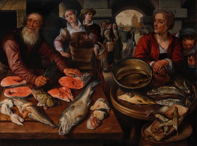 Mercado de Peixe, 1568 (óleo no carvalho báltico) de Joachim Beuckelaer