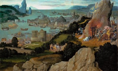 Arte Neerlandesa Antiga : O Martírio de Santa Catarina par Patinier, Joachim (ca. 1480-1524), antes de 1515. Óleo sobre madeira, 27,8x44,8. Museu de História de Arte, Vienne de Joachim Patinir