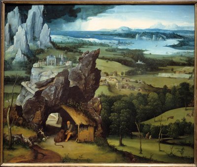 Paisagem com Pintura de São Jerônimo por Joachim Patinir (1485-1524) de Joachim Patinir