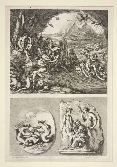 metade de cima: Metade inferior de Quos Ego? Dois Relevos Antigos: Os Três Destinos e um Assunto Desconhecido de Joachim von Sandrart