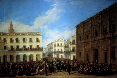 Procissão da Semana Santa em Sevilha, 1853 (pintura a óleo) de Joachin Dominguez Becquer