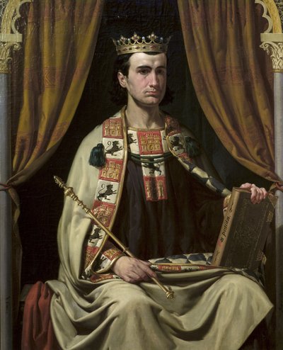 Le roi de Castille Alphonse X le sage (Alfonso X el Sabio) (1221-1284) - Retrato de Alfonso X (1221-1284), Rei de Castela - pintura de Dominguez Becquer, Joaquim(1817-1879) - - - Ayuntamiento de Sevilla de Joachin Dominguez Becquer