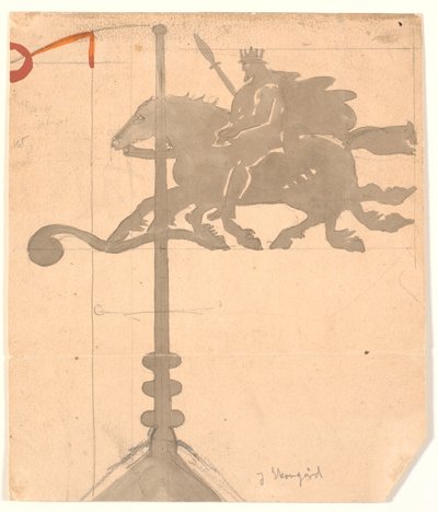 Odin em Sleipner. A asa do vento na Vallekilde High School de Joakim Frederik Skovgaard
