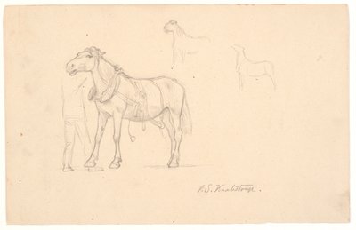 Três estudos de um cavalo de Joakim Frederik Skovgaard