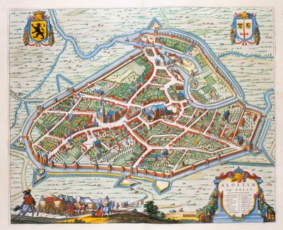 Aalst, 1649 (gravura colorida à mão) de Joan Blaeu