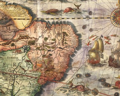 Mapa da América criado por Joan Blaeu de Joan Blaeu