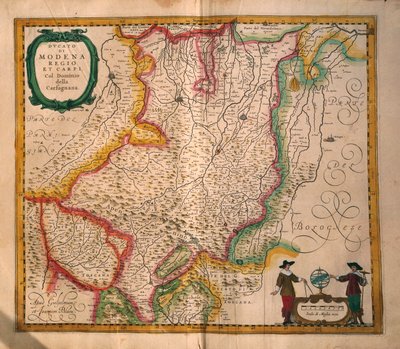 Mapa de Modena do Theatrum civitatum et admirandorum Italiae de Joan Blaeu, gravura de Joan Blaeu