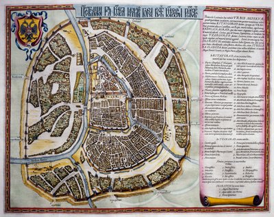 Moscovo, segundo volume, página de rosto da Parte I, de Atlas Maior, atlas em 11 volumes, de Joan Blaeu (1596-1673), gravação em cobre, 57,5x39 cm, Amesterdão de Joan Blaeu