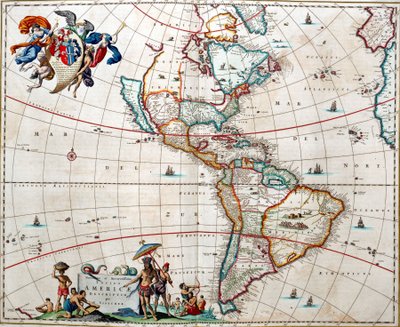 Folha do "Atlas das Américas" de Bleau de Joan Blaeu