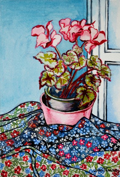 Ciclâmen com tecidos estampados, 1999 de Joan Thewsey