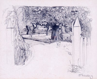 Porta de entrada para o Farmhouse, 2000, lápis de Joan Thewsey