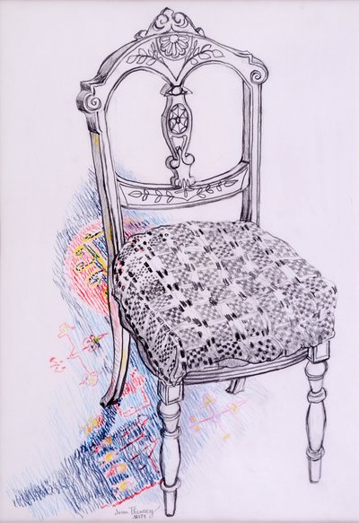 Retrato da minha cadeira, 2000, lápis de Joan Thewsey