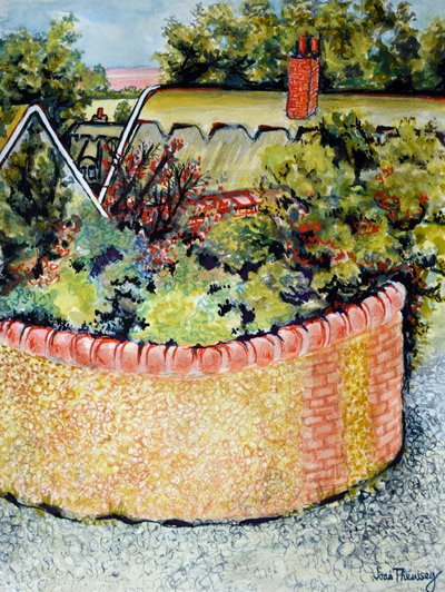 Ver através dos telhados para os campos, 2010 de Joan Thewsey