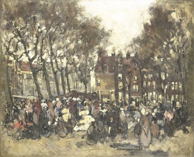 O Noordermarkt em Amsterdã de Joannes Barnardus Antonius Maria Westerwoudt