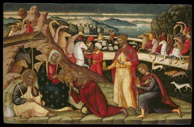 A Adoração dos Magos (tempera no painel) de Joannes Permeniates