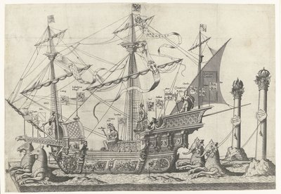 O navio Victoria, nº 5
Procissão fúnebre do Imperador Carlos V, 1558 (título da série) de Joannes van Doetechum (I)