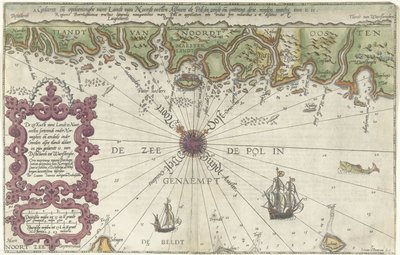 Mapear parte da costa da Noruega e da Suécia O mar Kuste vant Landt no Nordeste classificando sob Noruega e parcialmente sob Suécia (...) (título no objeto) de Joannes van Doetechum (I)