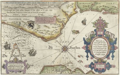 Mapa das costas da Flandres, Normandia e Inglaterra
Descriçãohe van de zee Custen van Vlanderen ende Picardien (...) (título sobre o objecto) de Joannes van Doetechum (I)