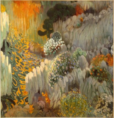 Pintura de painel oriental (decoração de parede na Casa Trinxet) de Joaquim Mir i Trinxet