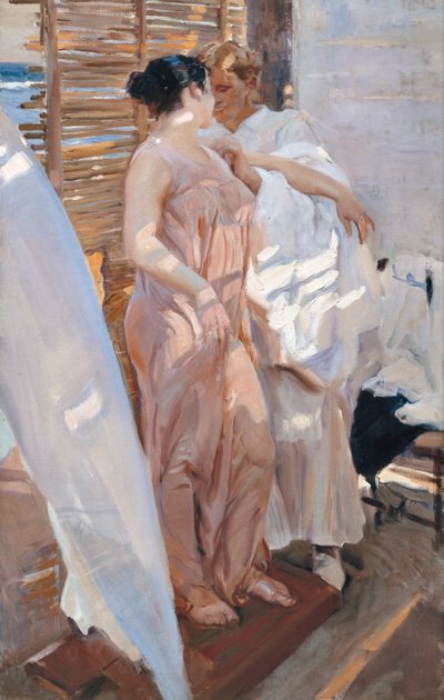 O manto rosa. Depois do banho de Joaquín Sorolla