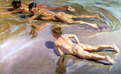 Crianças na praia de Joaquin Sorolla y Bastida