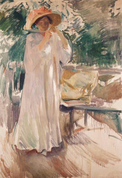 Clotilde em seu jardim, 1910 de Joaquín Sorolla