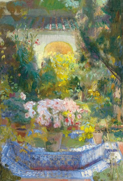 O Pátio da Casa Sorolla - Sorolla y Bastida, Joaquin (1863-1923) - 1917 - Óleo sobre tela - 95,9x64,8 - Museo Carmen Thyssen, Málaga de Joaquin Sorolla y Bastida