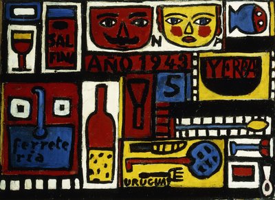 Konstruktion mit zwei Masken; Construccion con Dos Mascaras von Joaquin Torres-Garcia