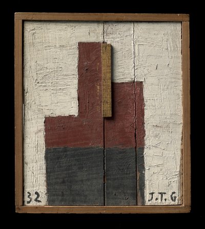 Forma em terra siena e preto de Joaquin Torres Garcia