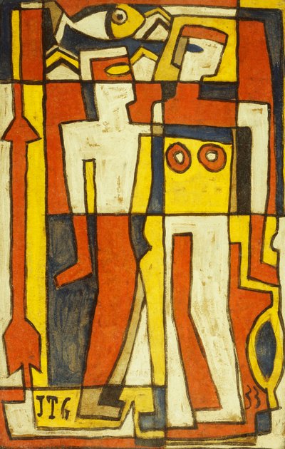 Two Figures; Dos Figuras de Joaquin Torres-Garcia