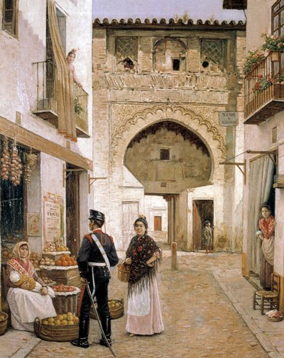O verdureiro em Granada, século XIX (pintura a óleo) de Joaquin Turina Arenal