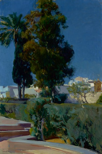 Esquina do Jardim, Alcazar, Sevilha, 1910 de Joaquín Sorolla